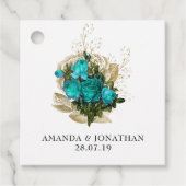  Blauwgroen en goudmeel Bedankjes Labels (Voorkant)