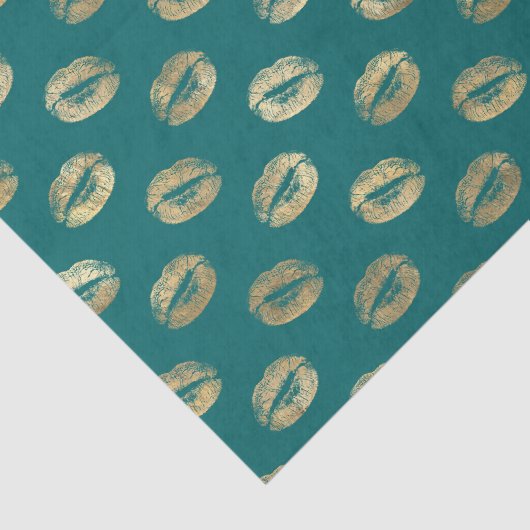 Blauwgroen en goudolielampjes tissuepapier (Detail)