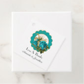 Blauwgroen en goudparken in Parijs Rozen bruiloft Bedankjes Labels (In situ)