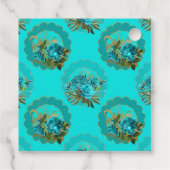 Blauwgroen en goudparken in Parijs Rozen bruiloft Bedankjes Labels (Achterkant)