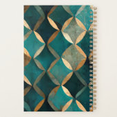 Blauwgroen en goudpatroon planner (Achterkant)