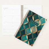 Blauwgroen en goudpatroon planner (Display)