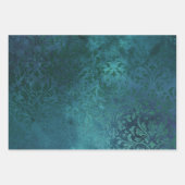 Blauwgroen en goudplatenvellen inpakpapier vel (Voorkant 3)