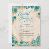 Blauwgroen en goudRozen Elegant Rustisch Vrijgezel Kaart (Voorkant)