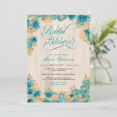 Blauwgroen en goudRozen Elegant Rustisch Vrijgezel Kaart (Staand voorkant)