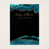 Blauwgroen en goudsieraden visitekaartje (Voorkant)