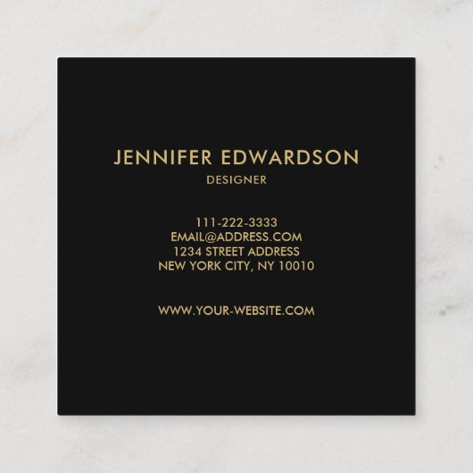 Blauwgroen en goudsteen geode professional vierkante visitekaartje (Achterkant)