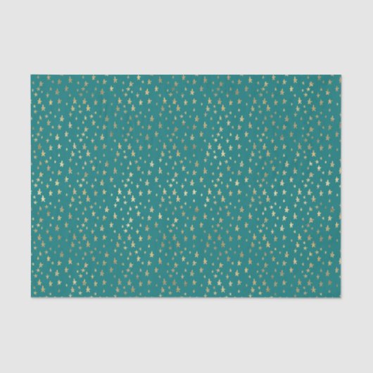 Blauwgroen en goudsterren tissuepapier (Voorkant)