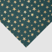 Blauwgroen en goudsterren tissuepapier (Detail)
