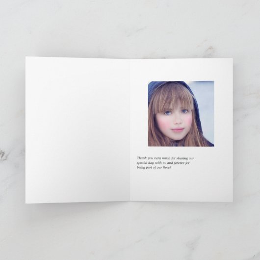 Blauwgroen en goudtropische vlek Mitzvah Bedankkaart (Binnen)