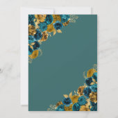 Blauwgroen en goudvlinder Princess Quinceanera Kaart (Achterkant)