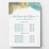 Blauwgroen en goudvormig menu Vloeibare inkt Fotoplaat (voorkant)