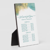 Blauwgroen en goudvormig menu Vloeibare inkt Fotoplaat (Zijkant)