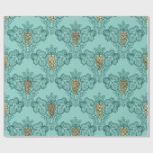 Blauwgroen en goudwijn Cadeaupapier (Vlak)