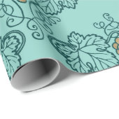 Blauwgroen en goudwijn Cadeaupapier (Rol Hoek)