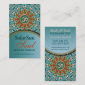 Blauwgroen en goudzonnige Yoga New age Visitekaart Visitekaartje (Voorkant / Achterkant)