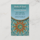 Blauwgroen en goudzonnige Yoga New age Visitekaart Visitekaartje (Achterkant)