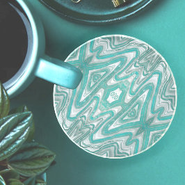 Blauwgroen en grijs aards Abstract zandsteen Onder Onderzetter