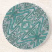 Blauwgroen en grijs aards Abstract zandsteen Onder Zandsteen Onderzetter (Voorkant)