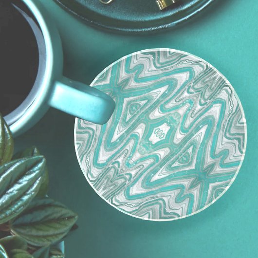 Blauwgroen en grijs aards Abstract zandsteen Onder Zandsteen Onderzetter