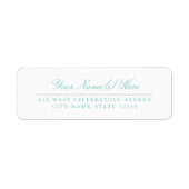 Blauwgroen en grijs adreslabel voor retourzending etiket (Voorkant)