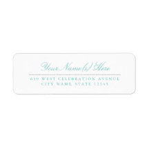 Blauwgroen en grijs adreslabel voor retourzending