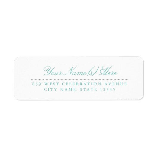 Blauwgroen en grijs adreslabel voor retourzending etiket (Voorkant)