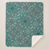 Blauwgroen en Grijs Boho Chic Aardse Abstract Patr Sherpa Deken (Voorkant)