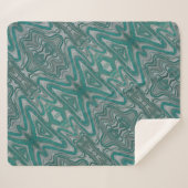 Blauwgroen en Grijs Boho Chic Aardse Abstract Patr Sherpa Deken (Voorkant (horizontaal))