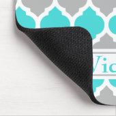 Blauwgroen en grijs Marokkaans Trellis Pattern Muismat (Hoek)