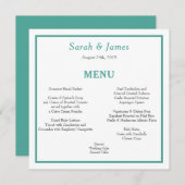 Blauwgroen en grijs minimalistisch menu voor het o (Voorkant / Achterkant)