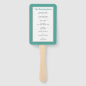 Blauwgroen en grijs minimalistisch weddenschapspro handwaaier (Achterkant)