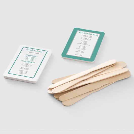 Blauwgroen en grijs minimalistisch weddenschapspro handwaaier (Niet-gemonteerd)