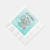 Blauwgroen en grijs Olifant Theme Baby shower Servet (Hoek)