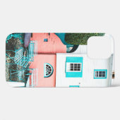 BLAUWGROEN EN GRIJS TABEL EN BENCH BESIDE WITTE EN Case-Mate iPhone CASE (Achterkant (horizontaal))