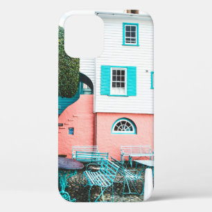 BLAUWGROEN EN GRIJS TABEL EN BENCH BESIDE WITTE EN Case-Mate iPhone CASE
