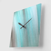 Blauwgroen en grijs verticaal ontwerp vierkante klok (Hoek)