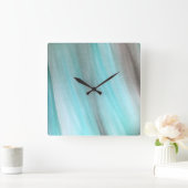 Blauwgroen en grijs verticaal ontwerp vierkante klok (Huis)