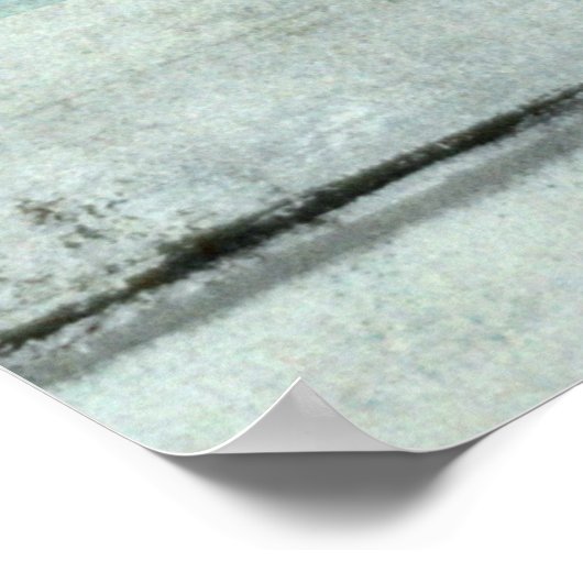 blauwgroen en grijze Abstracte kunst Poster (Hoek)