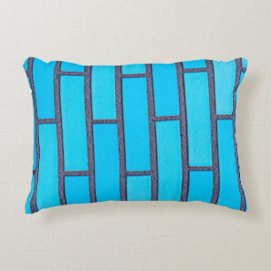 Blauwgroen en grijze baksteenvector accent kussen