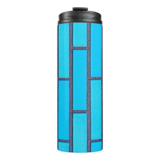 Blauwgroen en grijze baksteenvector thermosbeker (Voorkant)