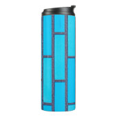 Blauwgroen en grijze baksteenvector thermosbeker (Gedraaid links)