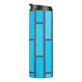 Blauwgroen en grijze baksteenvector thermosbeker (Geroteerd rechts)