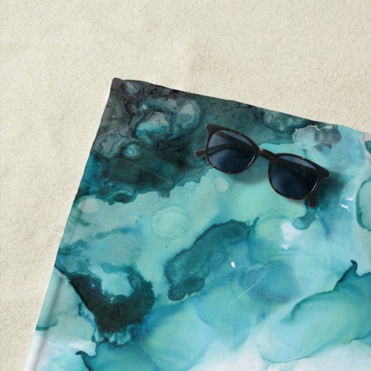 Blauwgroen en grijze handdoek (In situ)