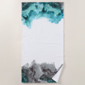 Blauwgroen en grijze handdoek (Voorkant)