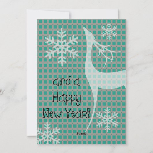 Blauwgroen en grijze kerstfotofeestdag Kaart (Achterkant)