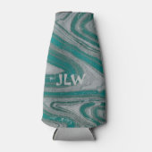 Blauwgroen en grijze minerale golven flesjeskoeler (Voorkant)