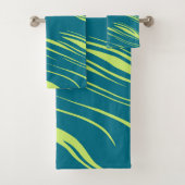 Blauwgroen en Groen abstract Bad Handdoek (Insitu)