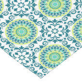 Blauwgroen en groen boho patroon korte tafelloper (Hoek)