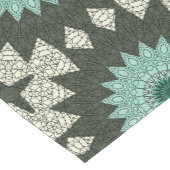 Blauwgroen en groen geometrisch mandala-patroon medium tafelloper (Hoek)